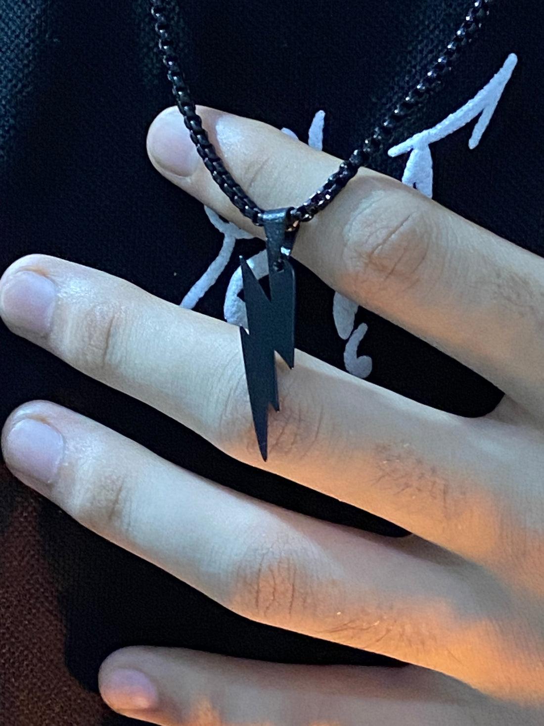 Lightning bolt pendant (black) - Finest Official